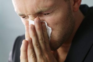 Man suffering with cold