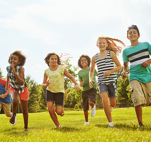 child's playing in field