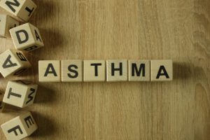 Wooden blocks spelling out asthma
