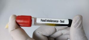 Blood sample tube for food Intolerance test at medical laboratory
